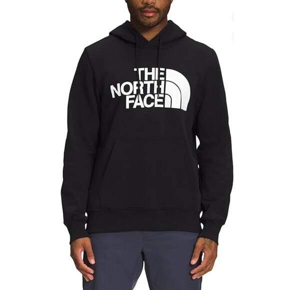 The North Face Men's Hoodie Half Dome Logo Pullover Sweatshirt Black - Picture 1 of 3